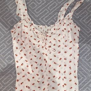 Reformation Creme Floral Top